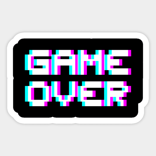 Game Over - Purple white Sticker by Just In Tee Shirts